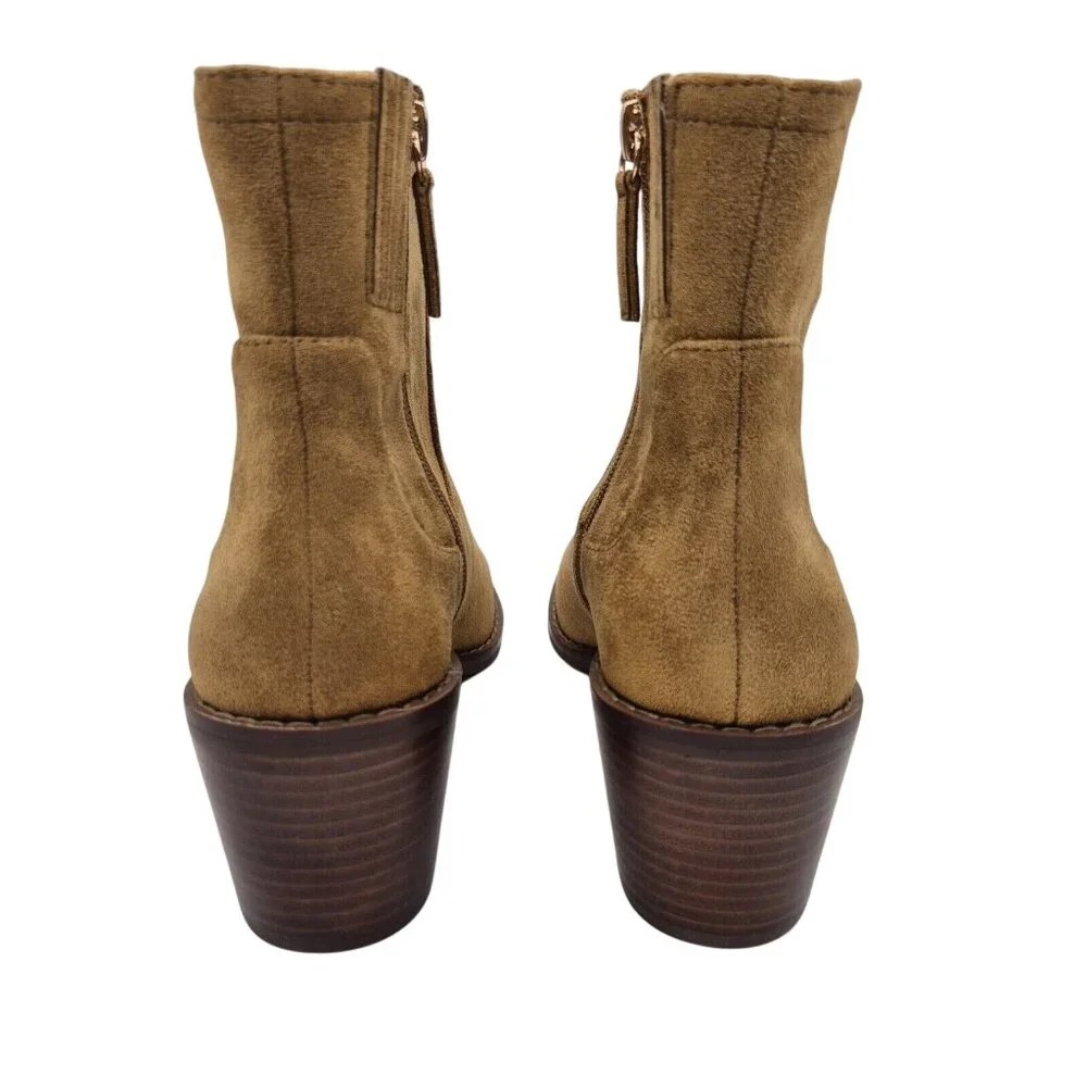 J Crew Women's Western Boots Size 7.5 M Sueded Golden Brandy Brown